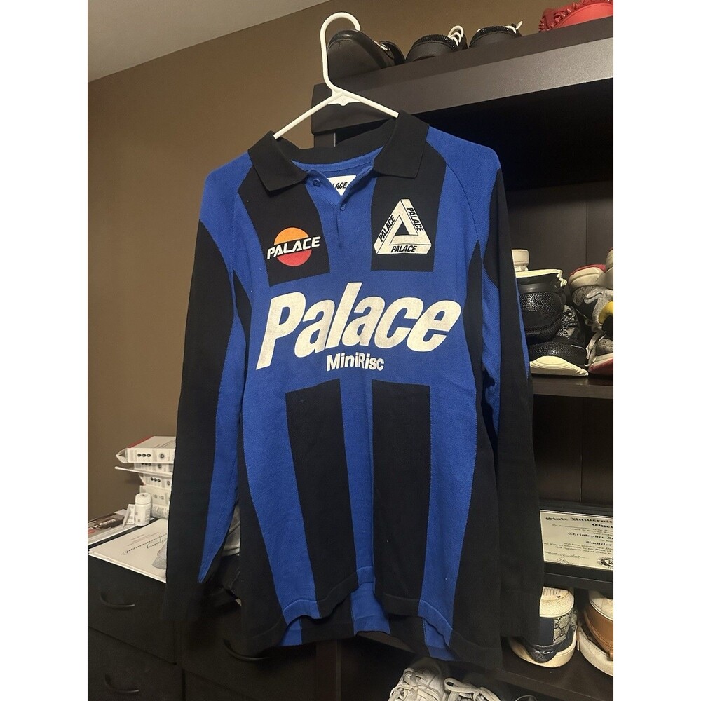 Men’s Palace Skateboards Palazzo Longsleeve Jersey 17 Blue Size Medium